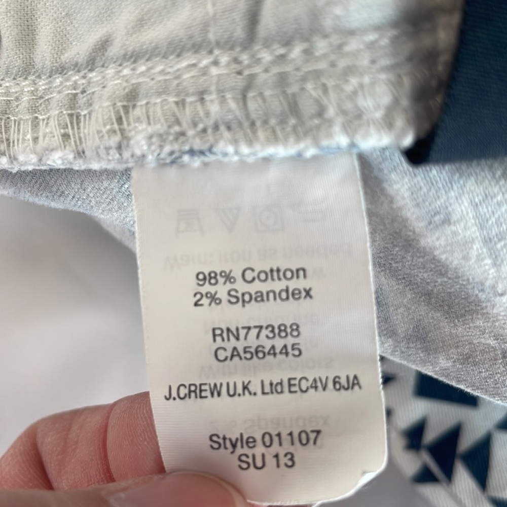 J Crew Toothpick Geometric Pattern Ankle Jeans/Pa… - image 6